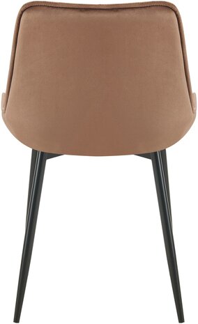 2-delige set eetkamerstoel Wellaca fluweel, Bruin