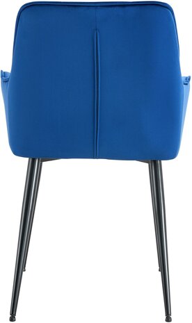 2-delige set eetkamerstoel Firndili fluweel, Blauw