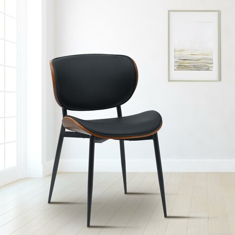 Set van 2 bezoekersstoelen Ined kunstleer, Zwart