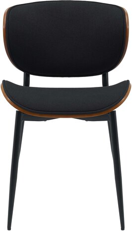 2-delige set bezoekersstoel Ined stof, Zwart