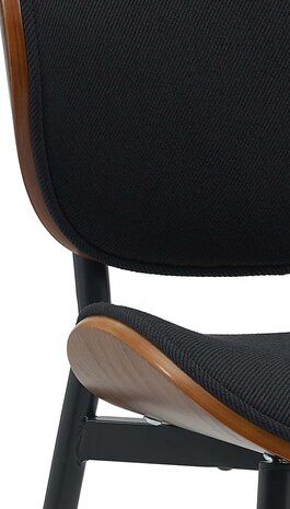 2-delige set bezoekersstoel Ined stof, Zwart