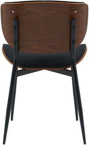 2-delige set bezoekersstoel Ined stof, Zwart