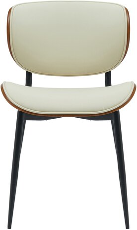 Set van 2 bezoekersstoelen Ined kunstleer, Creme