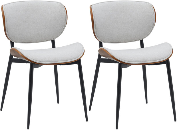 Set van 2 bezoekersstoelen Ined Stof, Creme