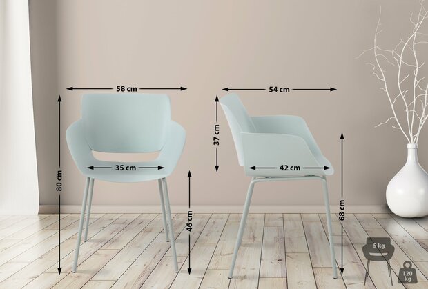 2-delige set stoel Ilpini, 