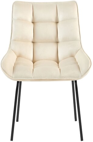 2-delige set stoel Sirindi fluweel, Creme