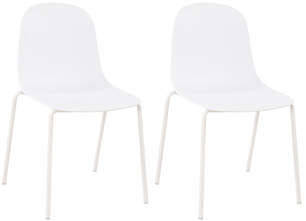 2-delige set stoel Hirdan, Wit