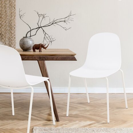 2-delige set stoel Hirdan, Wit