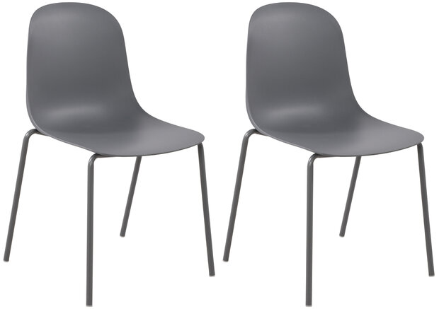 2-delige set stoel Hirdan, Grijs