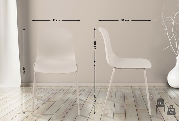 2-delige set stoel Hirdan, Grijs