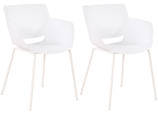 2-delige set stoel Ilpini, Wit