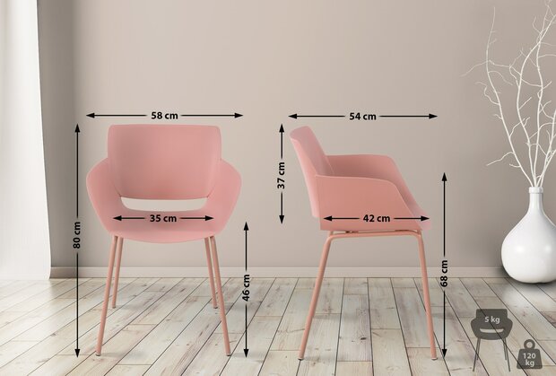 2-delige set stoel Ilpini, 