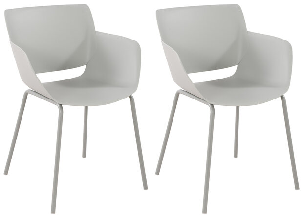 2-delige set stoel Ilpini, Grijs