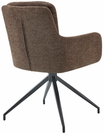 2-delige set eetkamerstoel Peckitt stof, Bruin