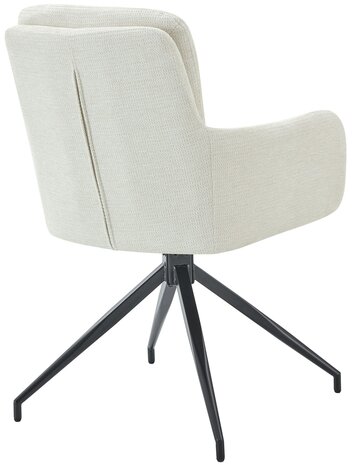 2-delige set eetkamerstoel Peckitt stof, Creme
