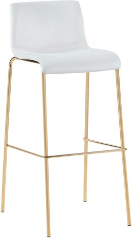 Barkruk Heovor Fluweel 4-Poot Goud, Creme