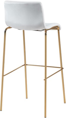 Barkruk Heovor Fluweel 4-Poot Goud, Creme