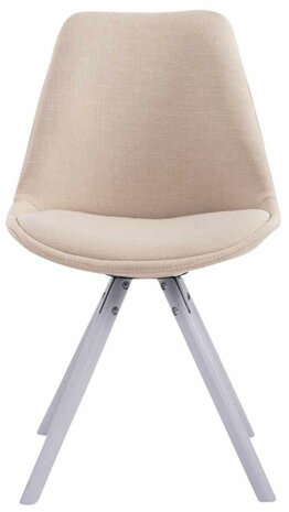 4-delige set stoelen Teulouso Stof Rond wit, Creme