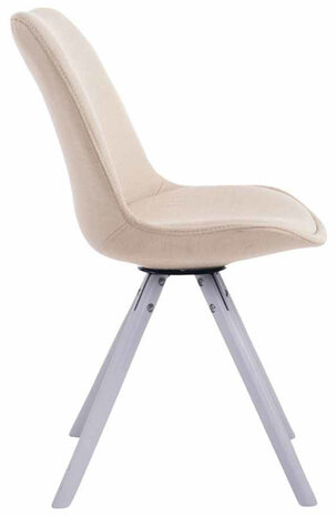 4-delige set stoelen Teulouso Stof Rond wit, Creme