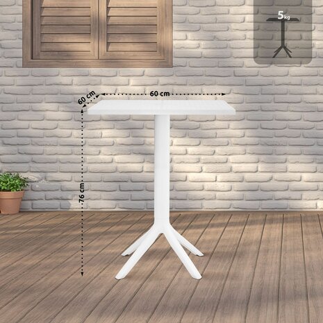 Tafel Navelu 60x60 cm, Wit