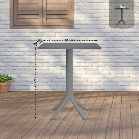 Tafel Navelu 60x60 cm, Grijs