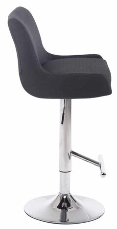 2-delige set barkruk Cleb Stof chroom, Zwart