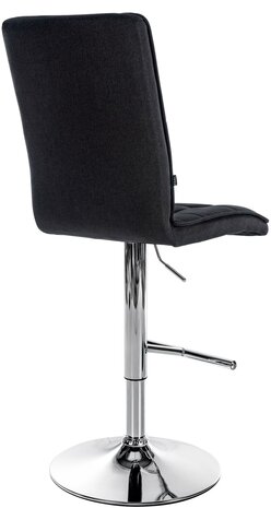 Barkruk Pikeng V2 Stof chroom, Zwart