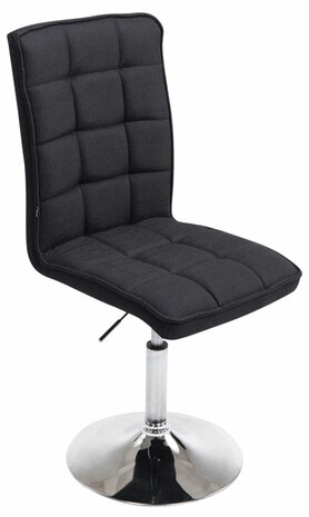 2-delige set eetkamerstoelen Pikeng V2 Stof, Zwart