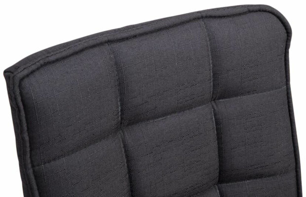 2-delige set eetkamerstoelen Pikeng V2 Stof, Zwart