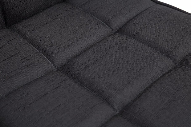 2-delige set eetkamerstoelen Pikeng V2 Stof, Zwart