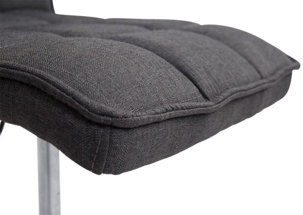 2-delige set eetkamerstoelen Pikeng V2 Stof, Zwart