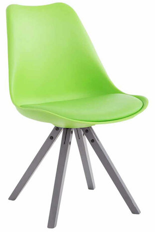 Bezoekersstoel Teulouso Kunstleer Square grijs, Groen