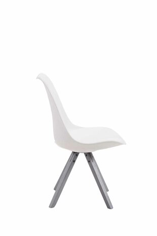 Bezoekersstoel Teulouso Kunstleer Square grijs, Wit