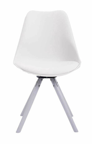 4-delige set stoelen Teulouso kunstleer rond wit, Wit