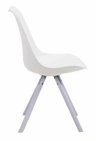 4-delige set stoelen Teulouso kunstleer rond wit, Wit