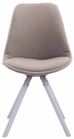 4-delige set stoelen Teulouso Stof Rond wit, Taupe