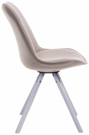 4-delige set stoelen Teulouso Stof Rond wit, Taupe