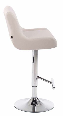 2-delige set barkruk Cleb kunstleer chroom, Wit