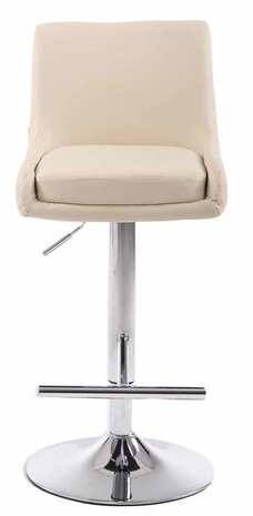 2-delige set barkruk Cleb kunstleer chroom, Creme