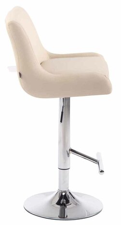 2-delige set barkruk Cleb kunstleer chroom, Creme