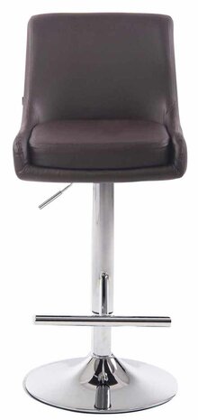 2-delige set barkruk Cleb kunstleer chroom, Bruin
