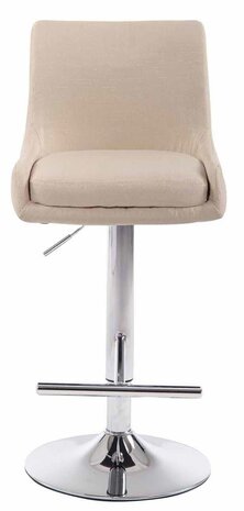 2-delige set barkruk Cleb Stof chroom, Creme