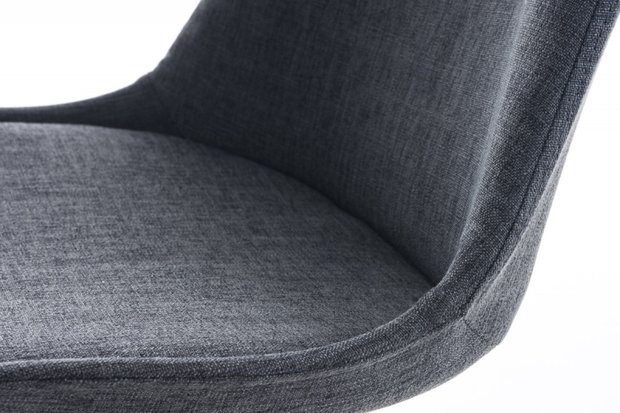 Eetkamerstoel Kira Stof Donkergrijs Square Wit