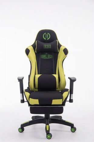 Gaming Stoel Lorenzo Groen Stof met Voetsteun