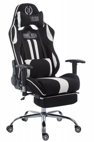 Gaming Stoel Rico Wit Stof met Voetsteun