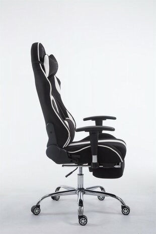 Gaming Stoel Rico Wit Stof met Voetsteun