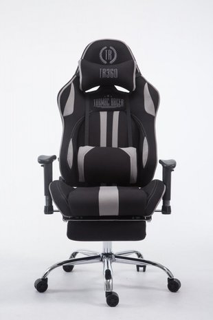 Gaming Stoel Rico Grijs Stof met Voetsteun