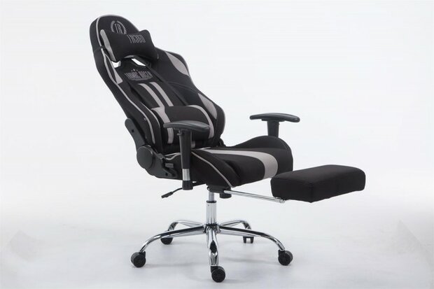 Gaming Stoel Rico Grijs Stof met Voetsteun