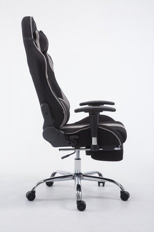 Gaming Stoel Rico Grijs Stof met Voetsteun