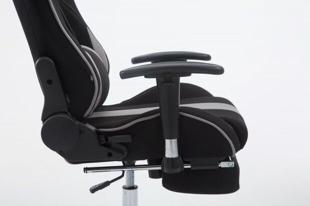 Gaming Stoel Rico Grijs Stof met Voetsteun